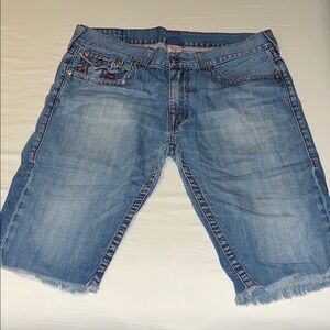 True Religion Light Blue Denim Shorts - 36W